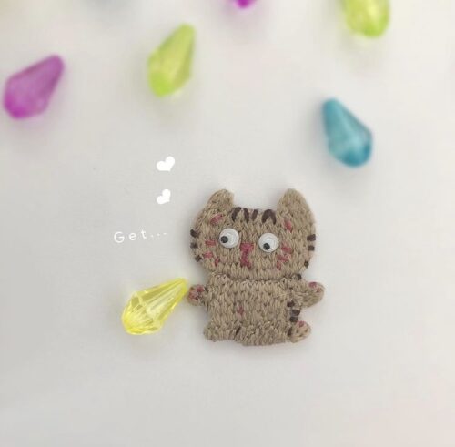 猫の刺繍