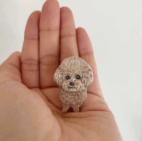 犬の刺繍