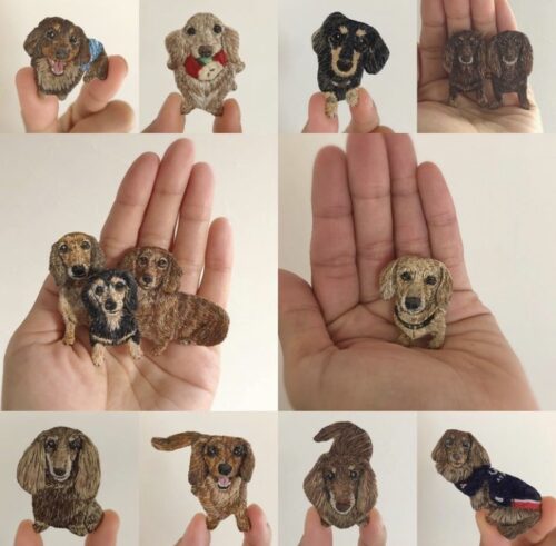 犬の刺繍