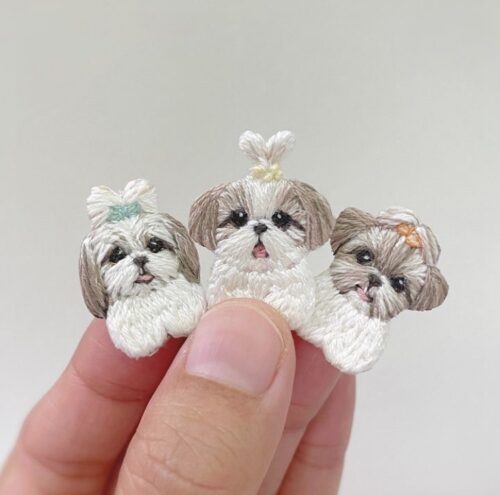 犬の刺繡