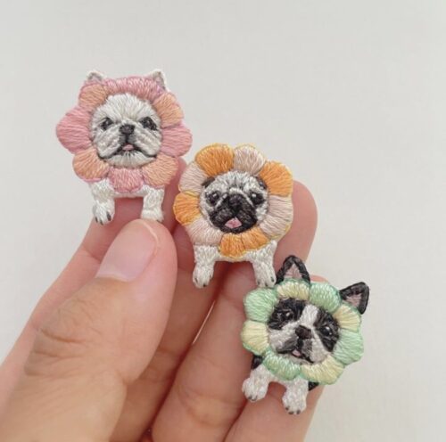 犬の刺繡