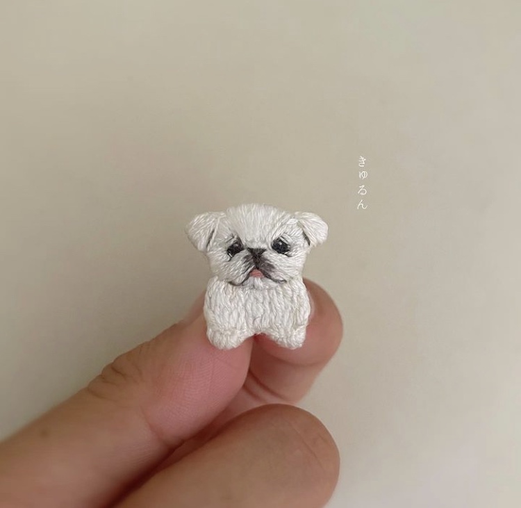 犬の刺繍