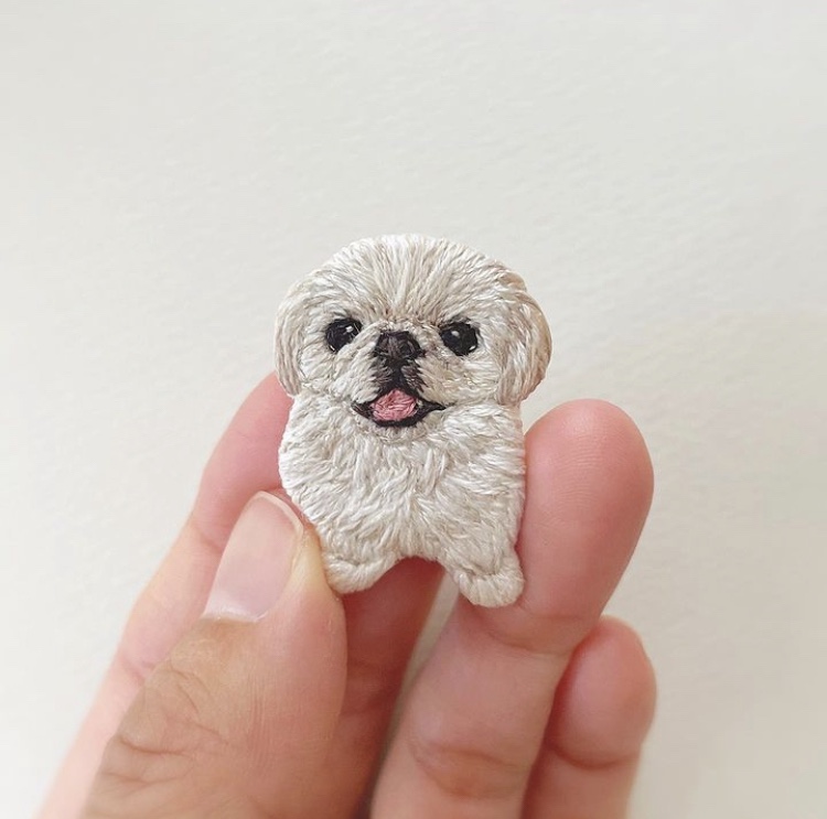 うちの子刺繡】犬のオーダー刺繍☆ペキニーズさん☆ | ちくちく。糸の