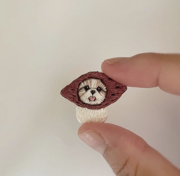 犬の刺繡