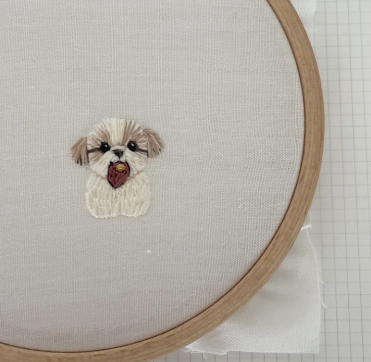 犬の刺繍