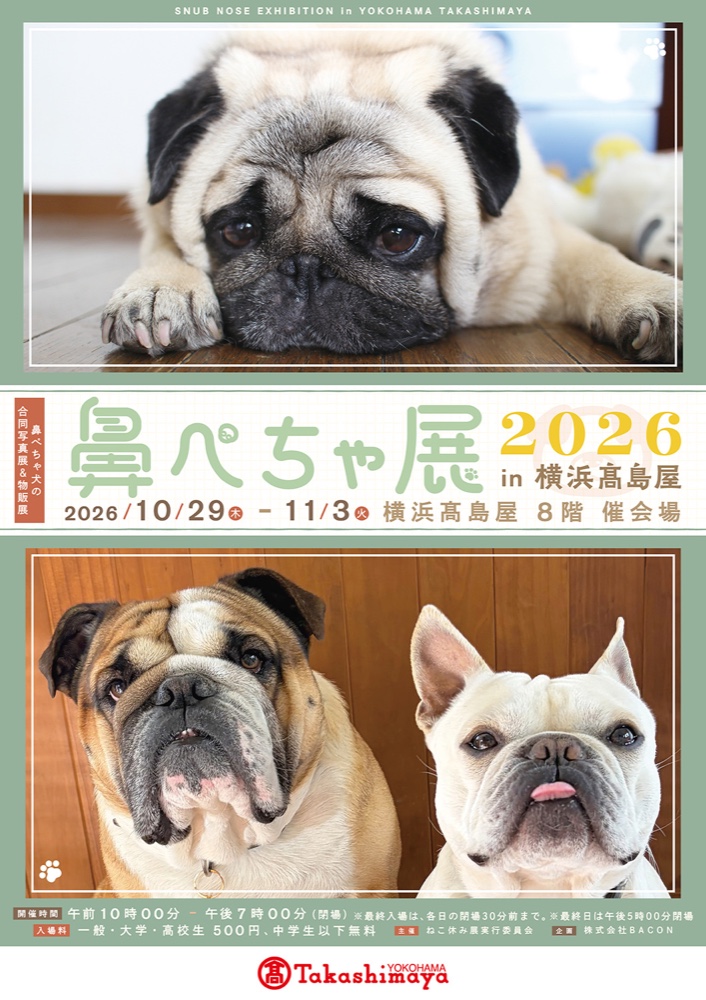 鼻ぺちゃ展2026 in 横浜髙島屋のポスター