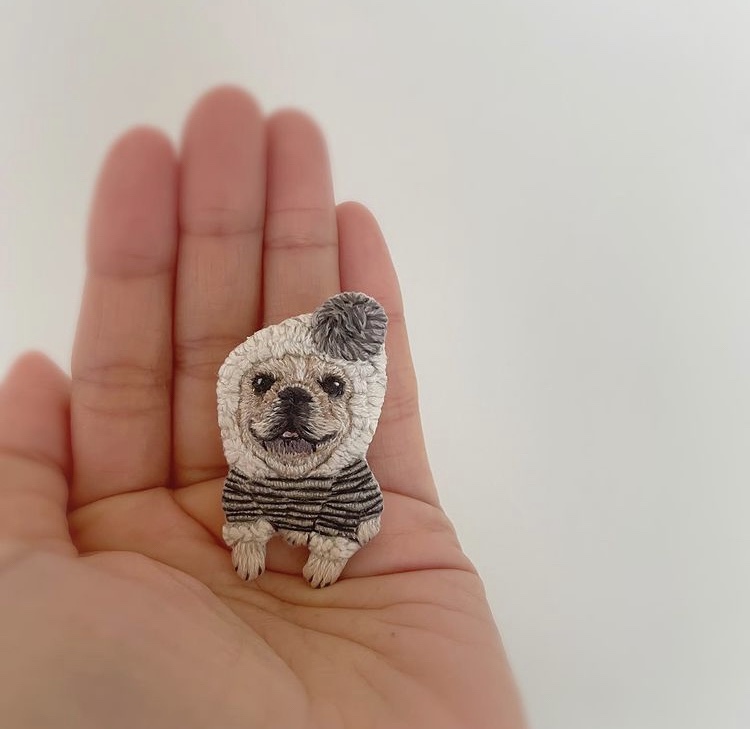 犬の刺繡