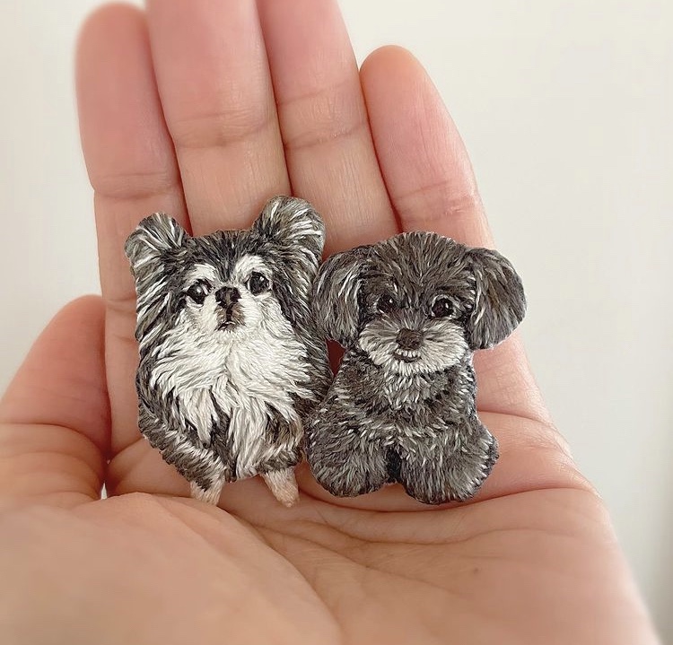 犬の刺繡