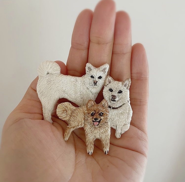 犬の刺繡