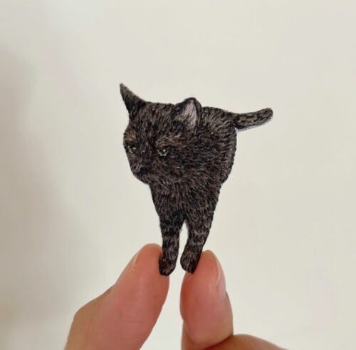 猫の刺繍